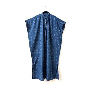 HAPPY FRENCH GANG nwt Elise Black Vibe Dress blue dot Lagenlook Oversized airy